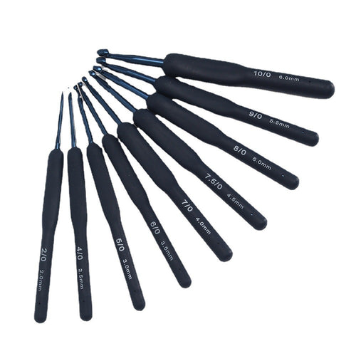 Blue Soft Handle Crochet Hook Set